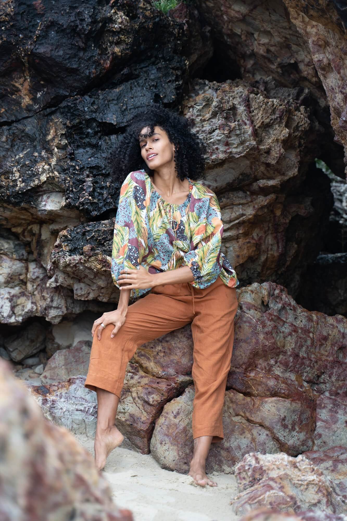 The Ananda Linen Pants - Terracotta – Local Threads