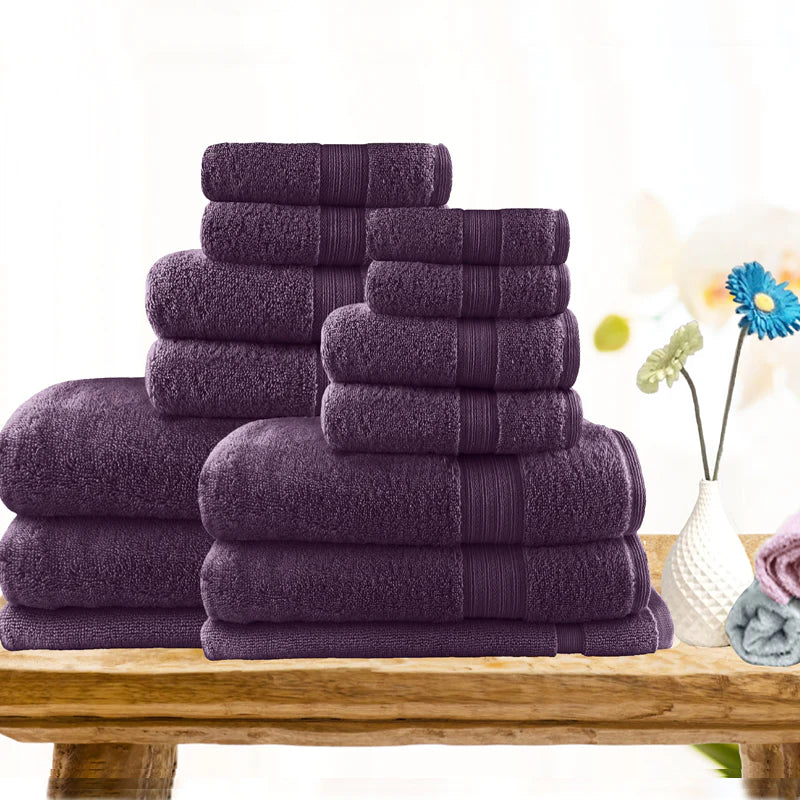 14 Pieces Light Weight Soft Cotton Bath Towel Set