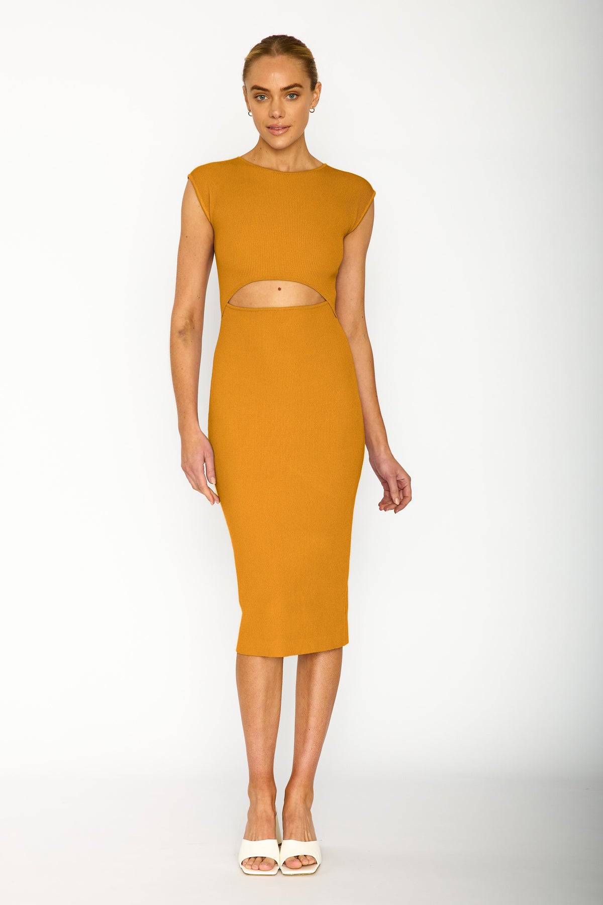 Ophelia Cut-Out Knit Dress - Tangerine