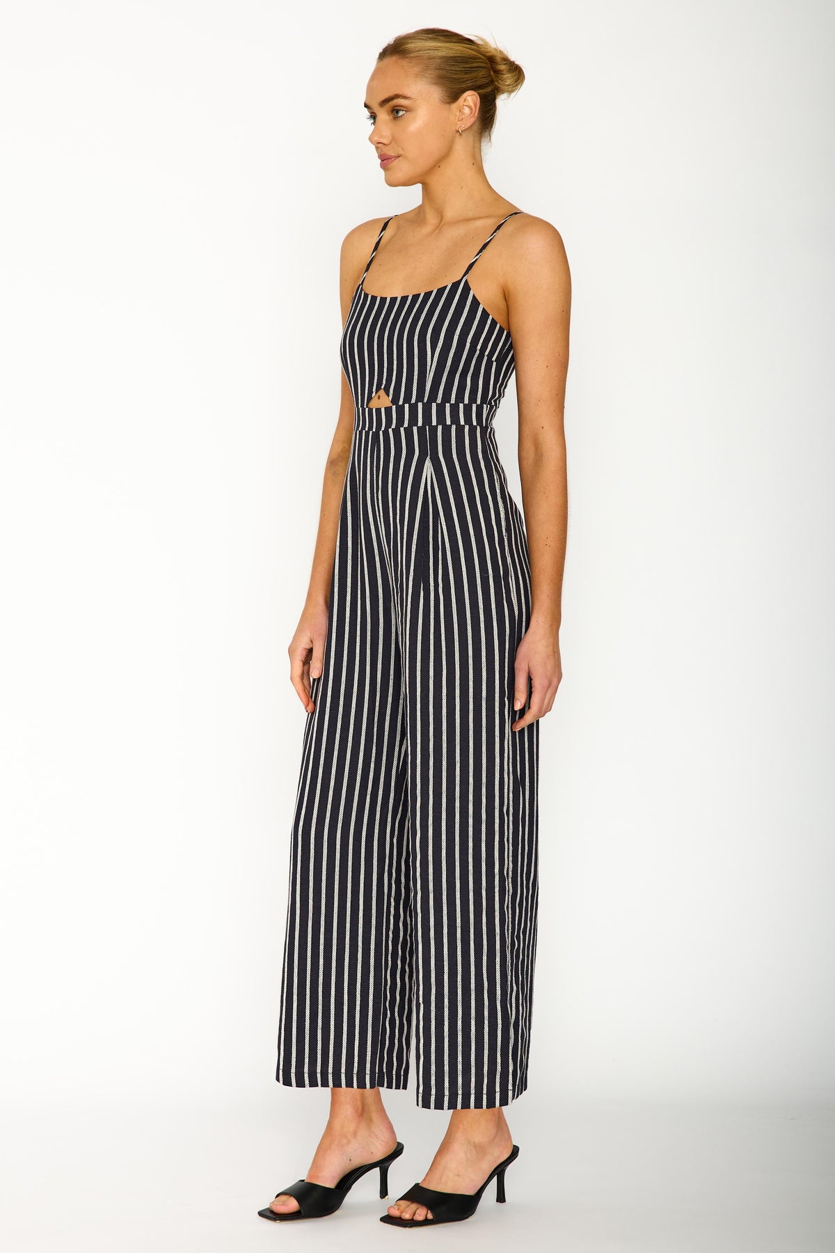 Rebecca Stripe Jumpsuit - Black