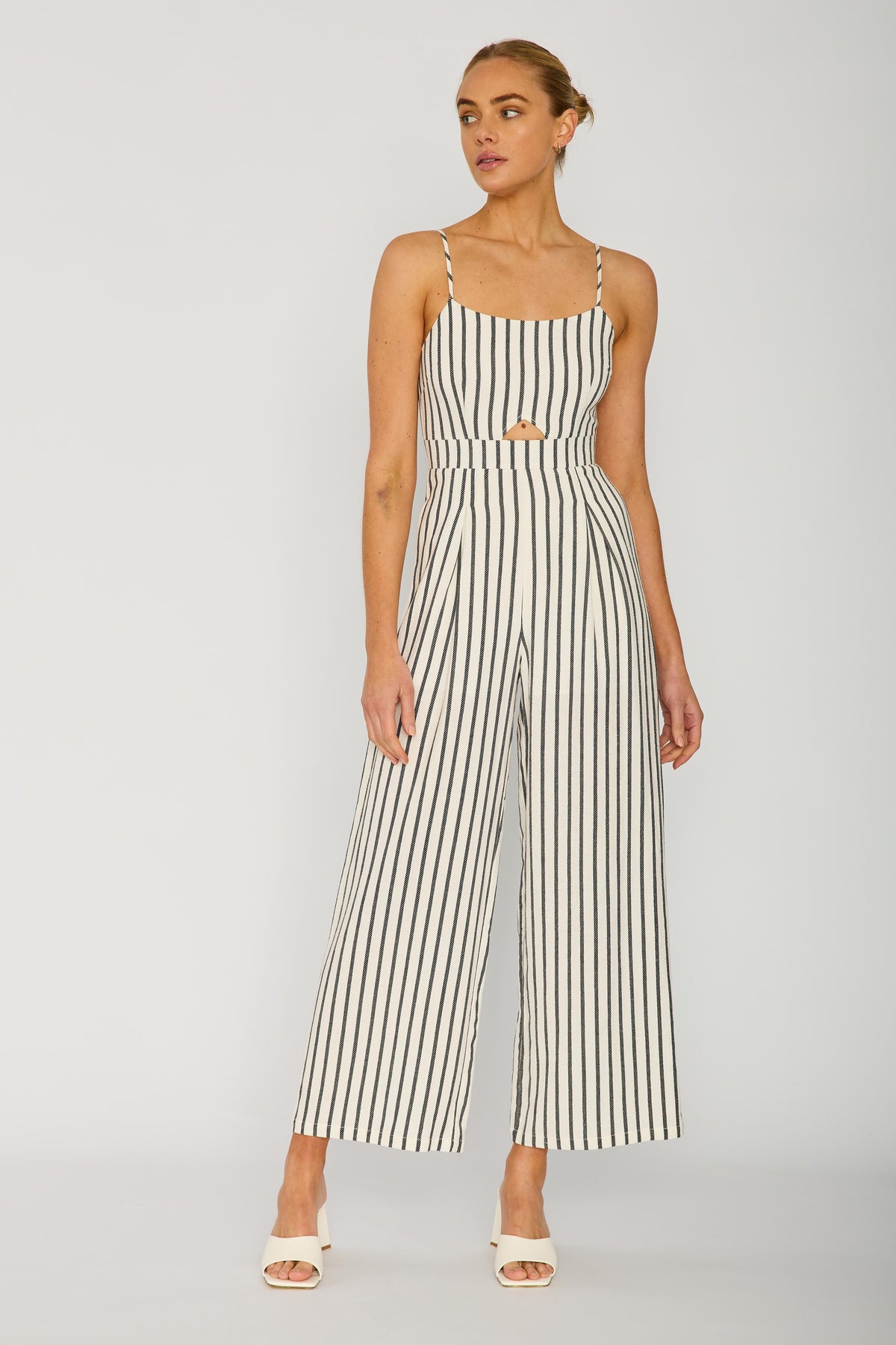 Rebecca Stripe Jumpsuit - White