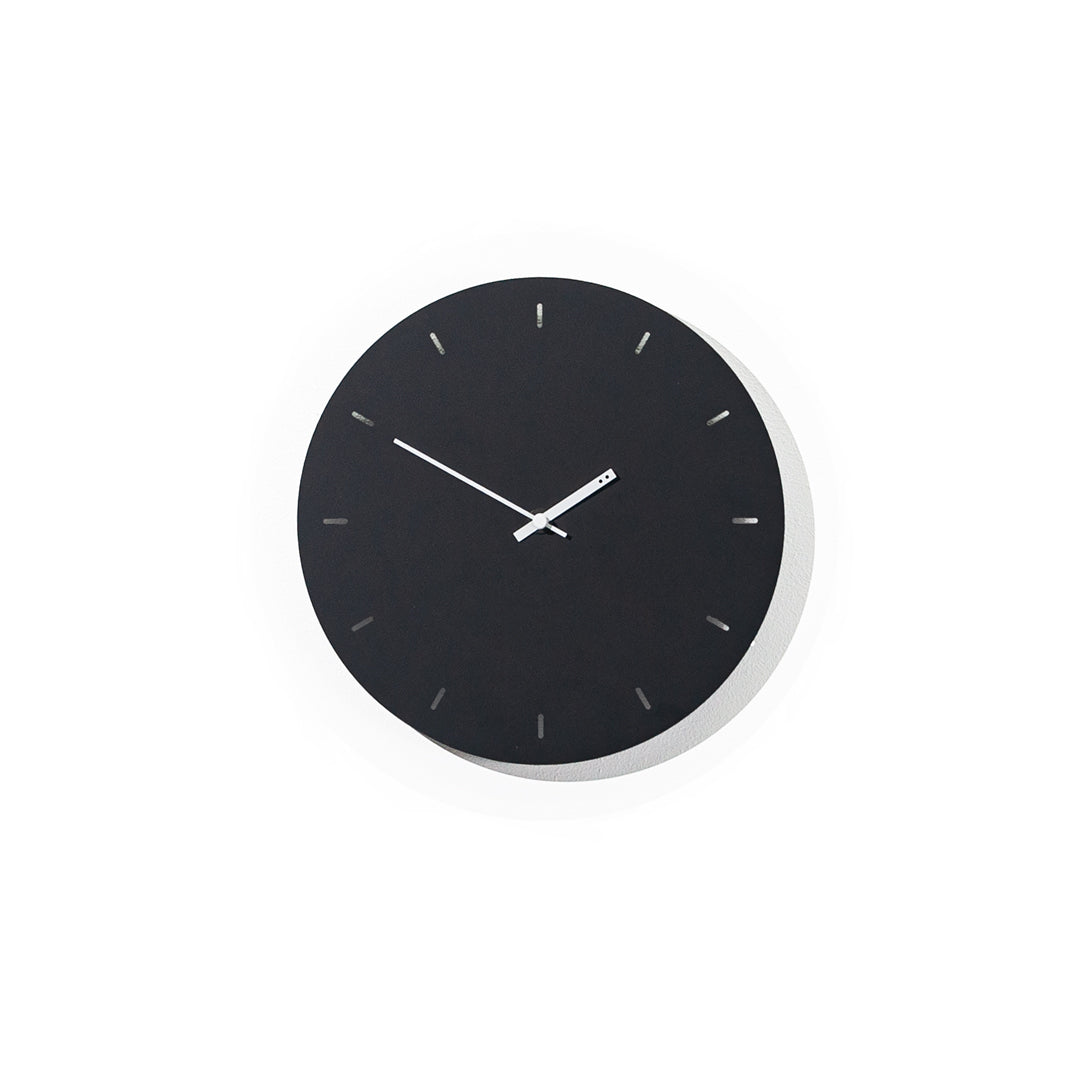 Minimal wall clock in black matt acrylic by TOO designs