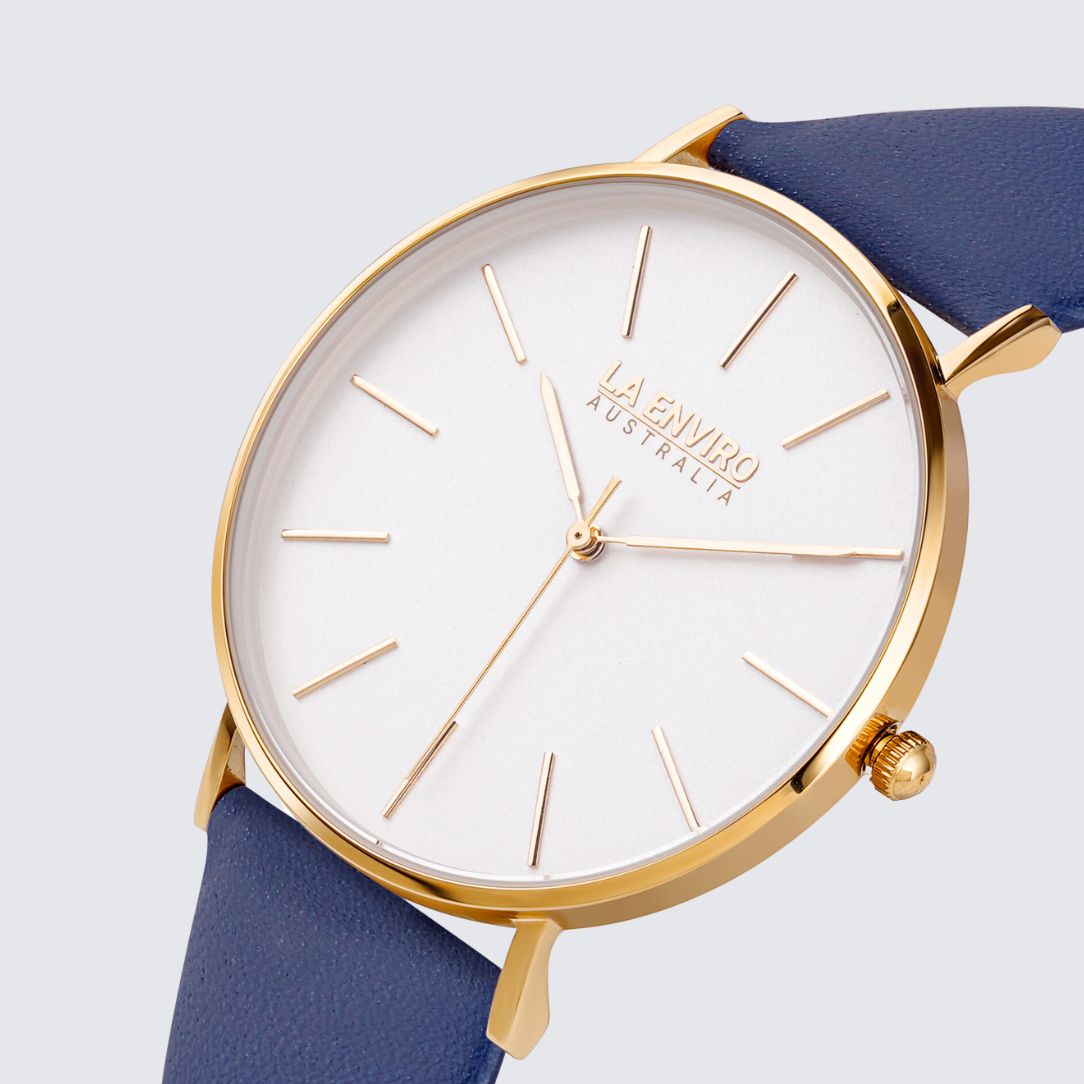 GOLD WITH BLUE STRAP I CLASSIC 40 MM