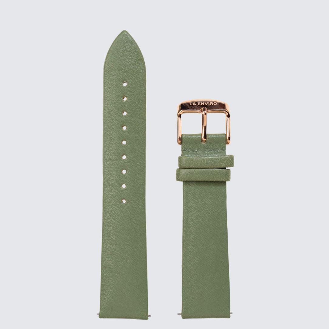 Green leather watch hot sale strap 20mm