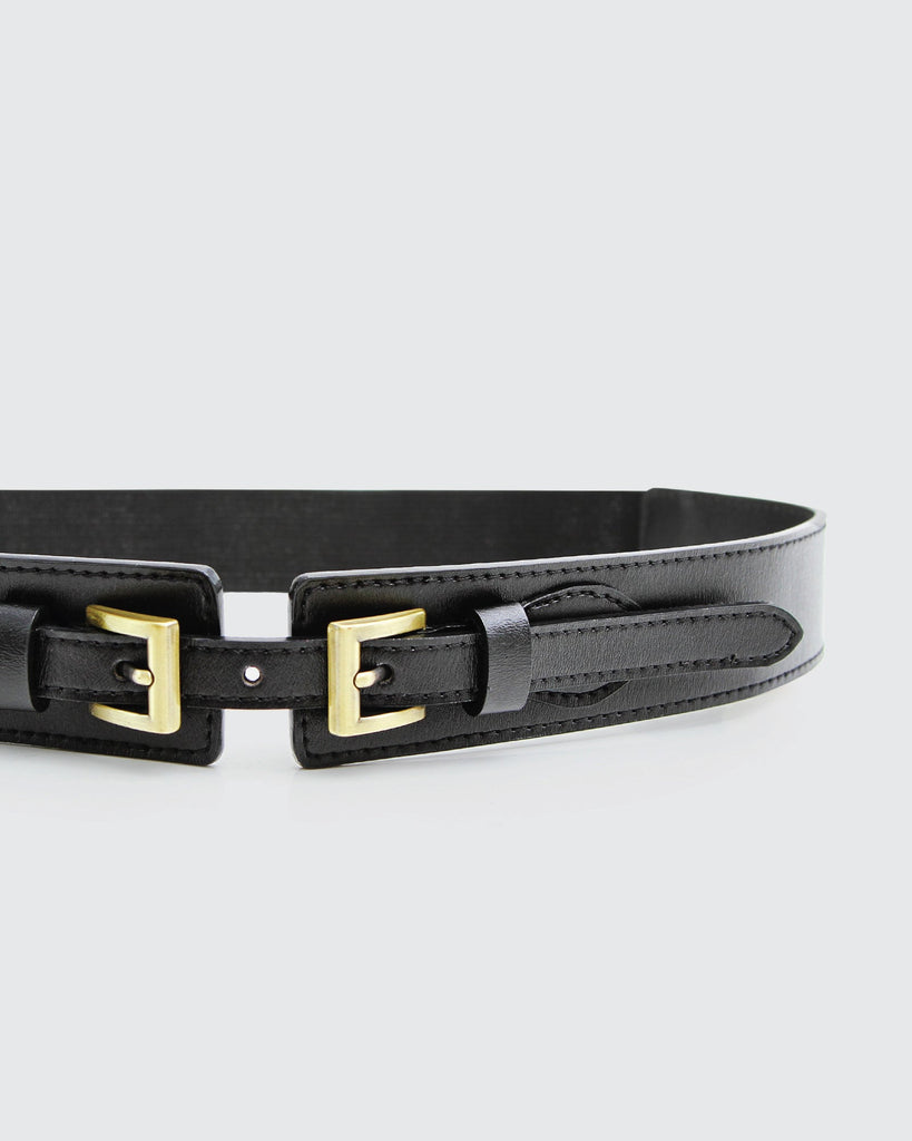 London Fog Leather Waist Belt - Black – Local Threads
