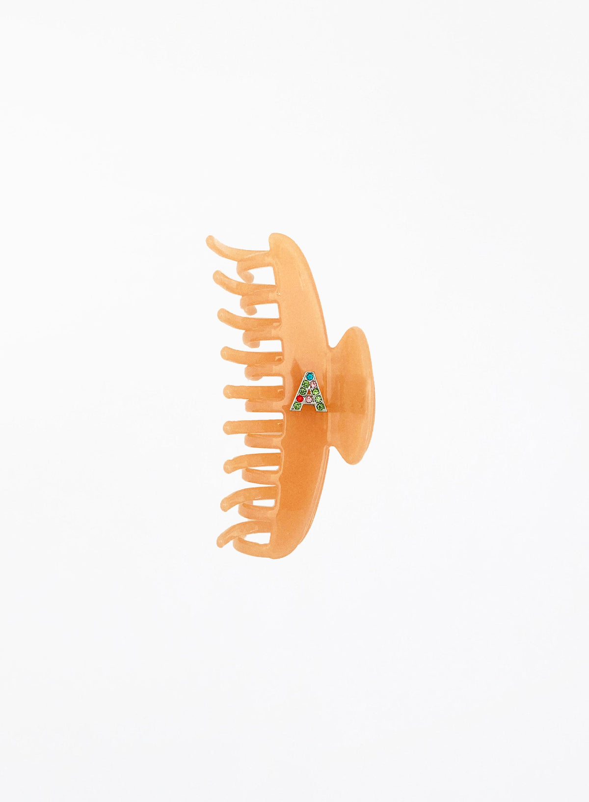 Leandra Initial Cellulose Acetate Hair Claw - Peach