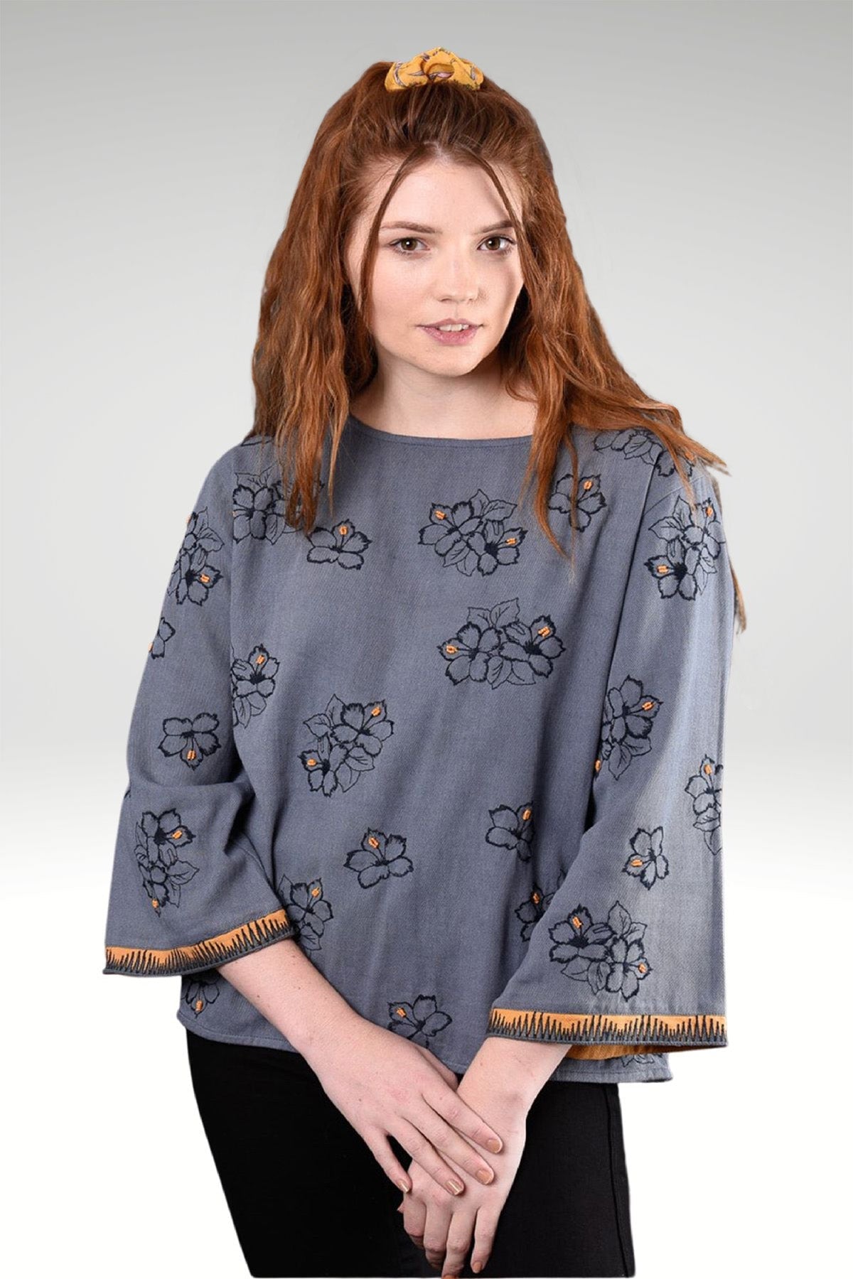 ARABELLA FLORAL EMBROIDERED TOP - zohaonline