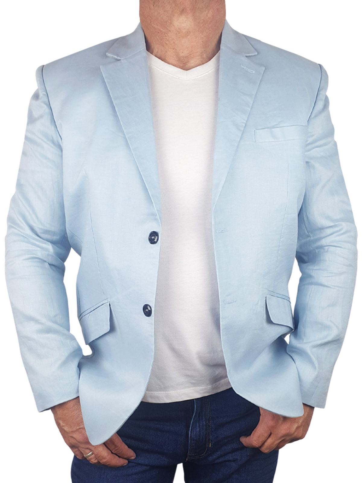 Baby Blue Linen Jacket