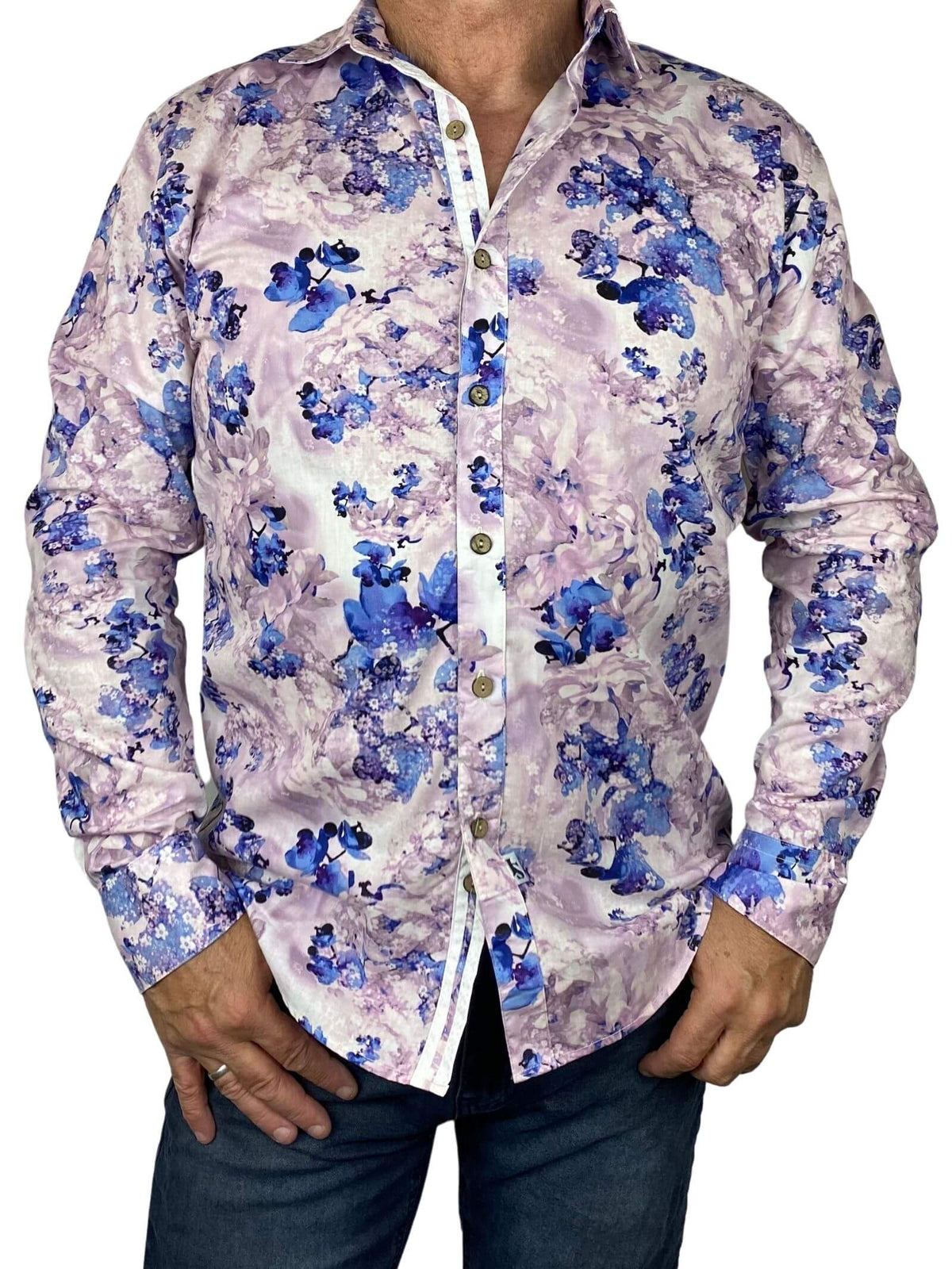 Banks Floral Cotton L/S Shirt - Purple