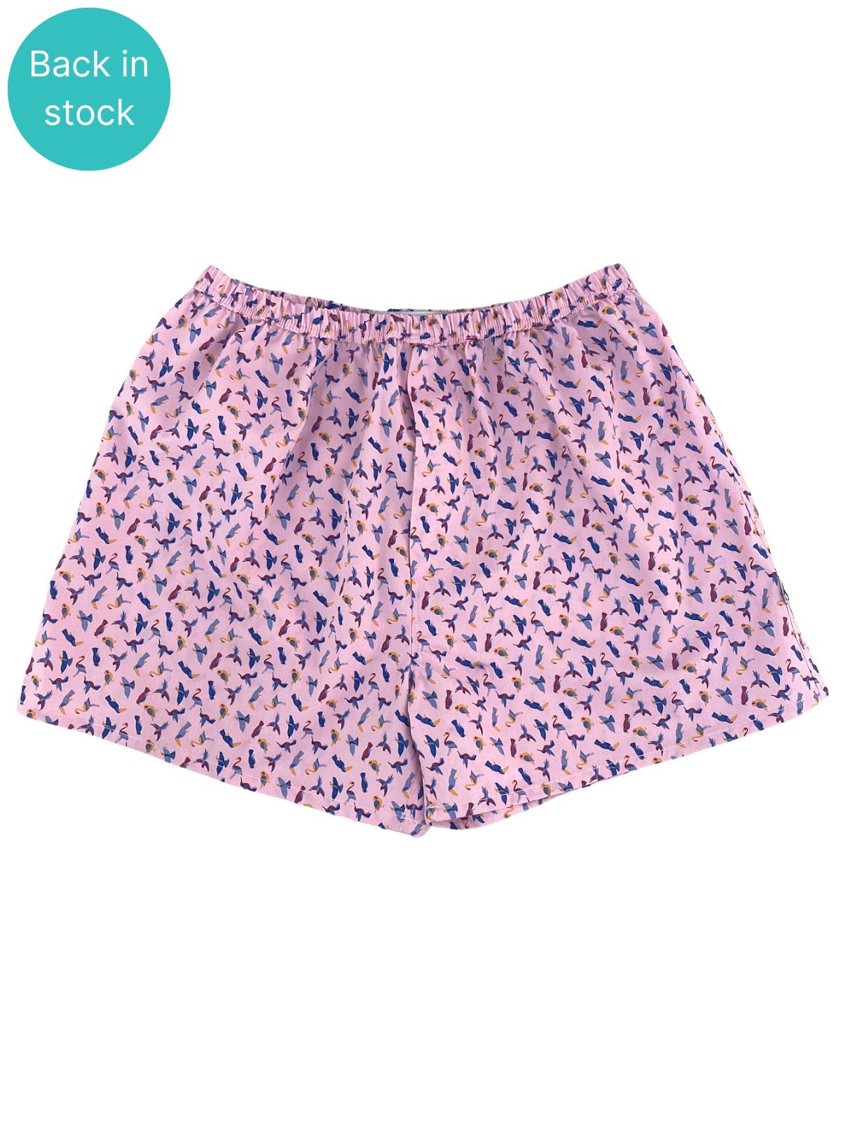 Birds Abstract Cotton Boxer Short - Pink