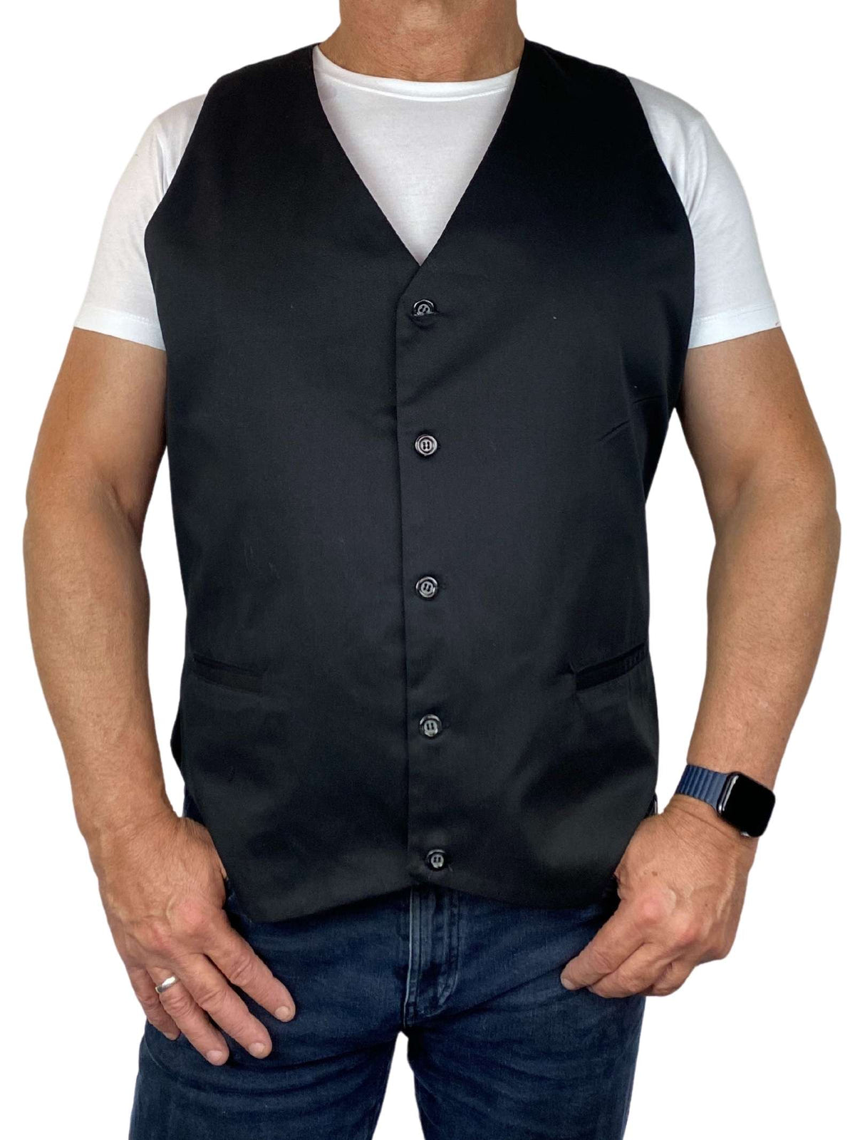 Black Cotton Waistcoat