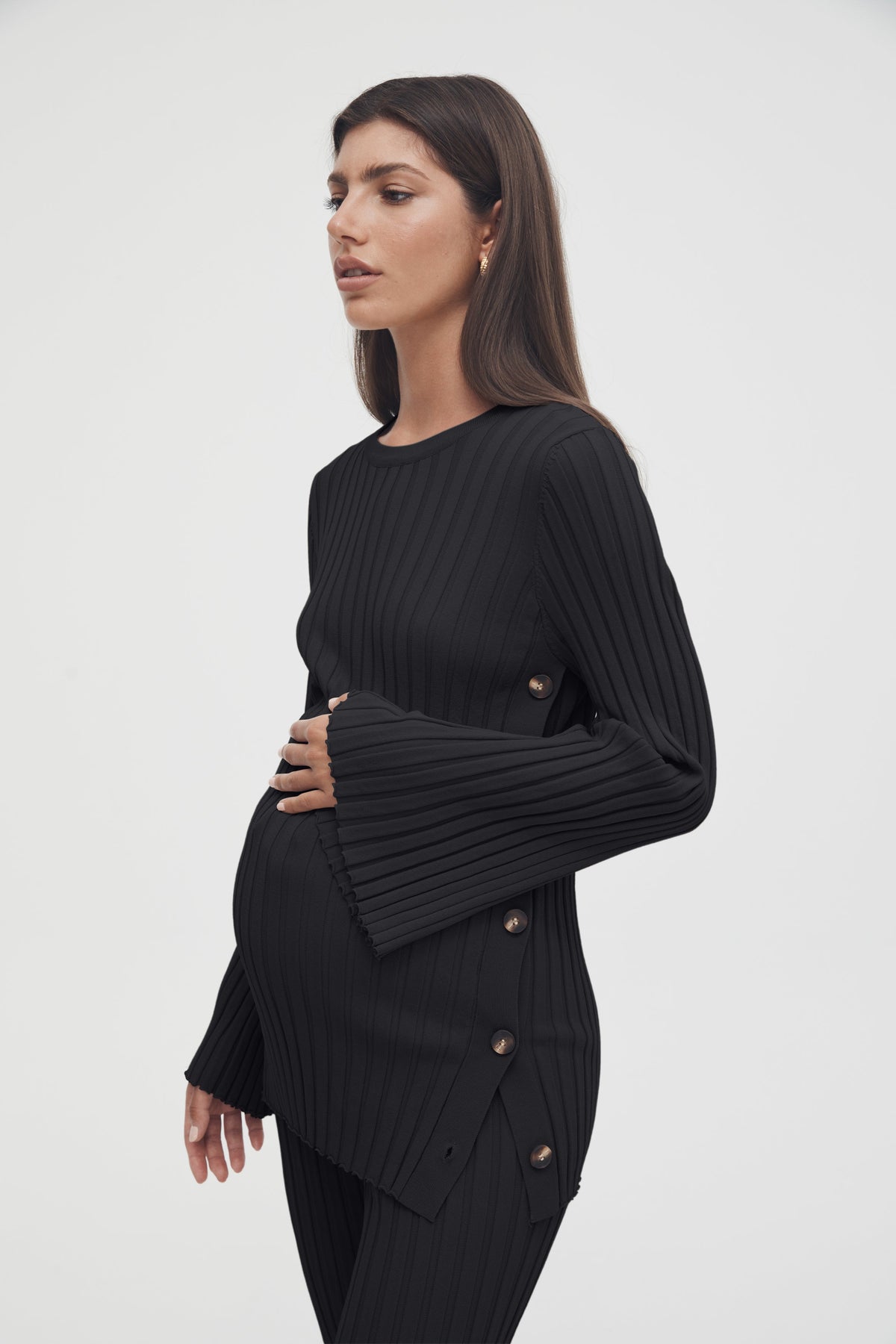 Luxury Maternity Top (Black) 1