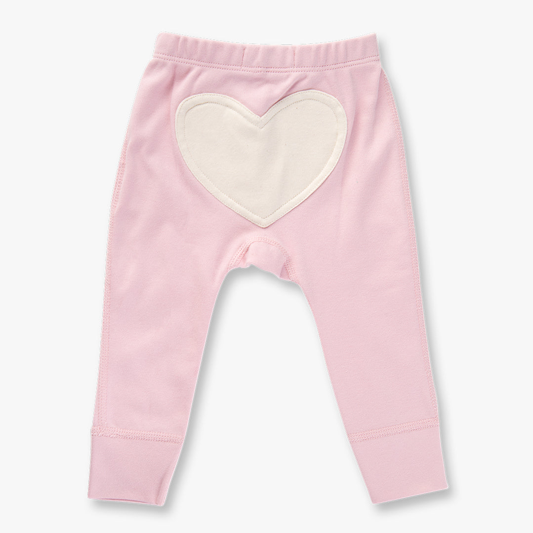 Dusty Pink Heart Pants - Sapling Child Australia