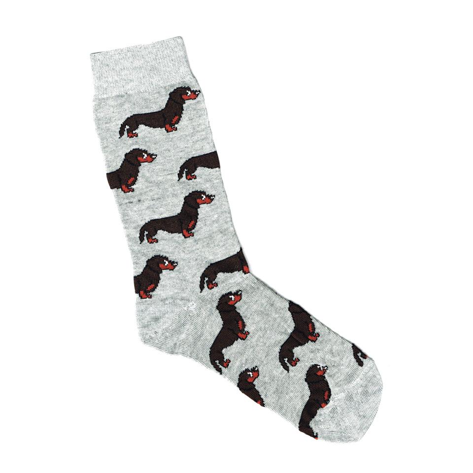 Grey Dachshund Unisex Socks