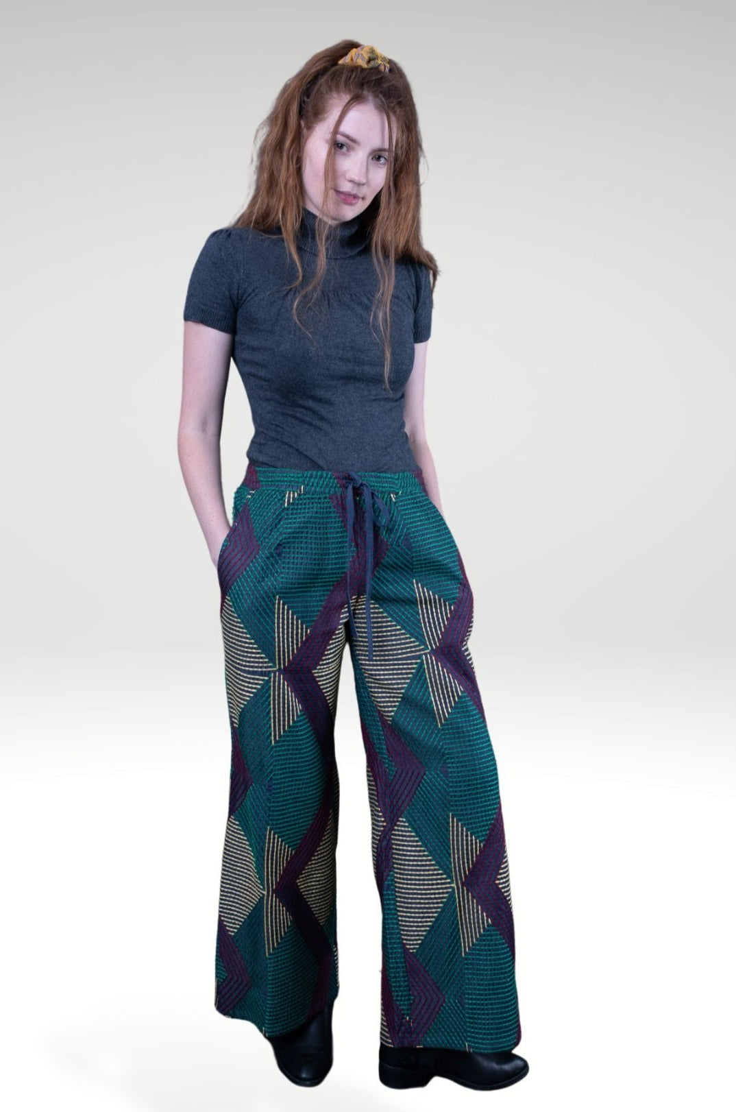 DONNATELLA EMBROIDERED WIDE-LEG PANTS - zohaonline