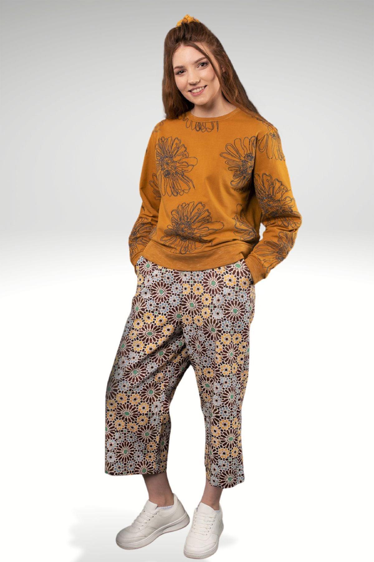 DORIAN HIGH WAIST PRINTED TWILL PANTS - zohaonline