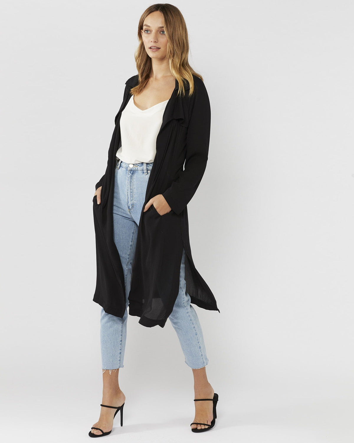 BY YOUR SIDE SHEER TRENCH - BLACK