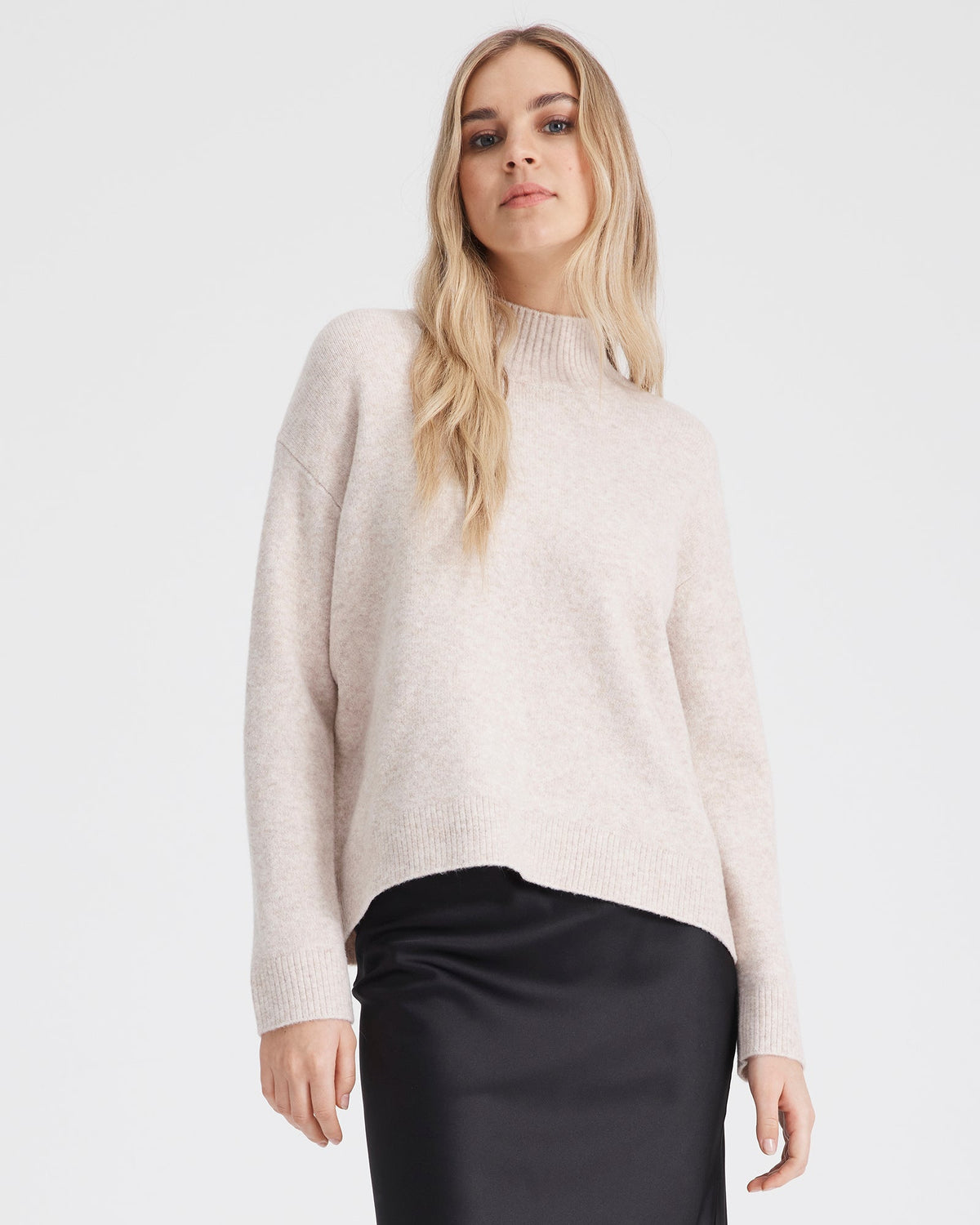 DENVER MOCK NECK SWEATER - CHAI