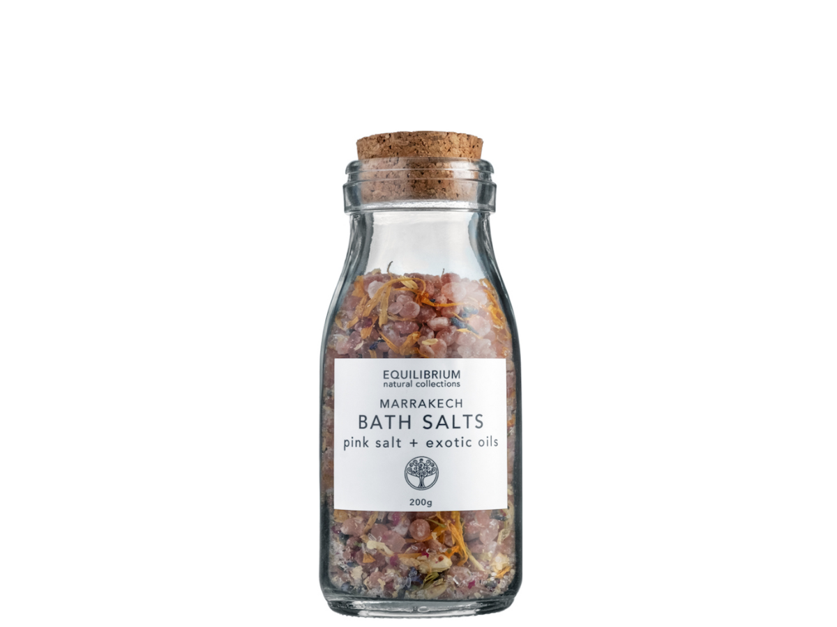 NATURAL BATH SALT MARRAKECH PINK SALT + EXOTIC OILS 200G (CORK)