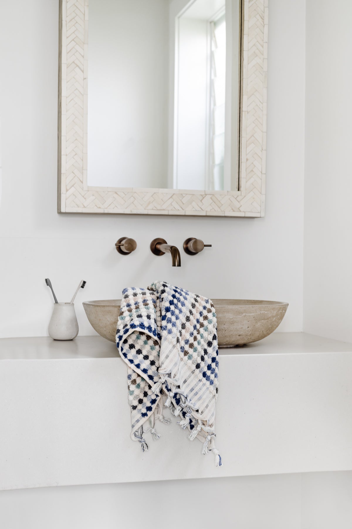 Pompom Turkish Cotton Hand Towel - Eucalyptus