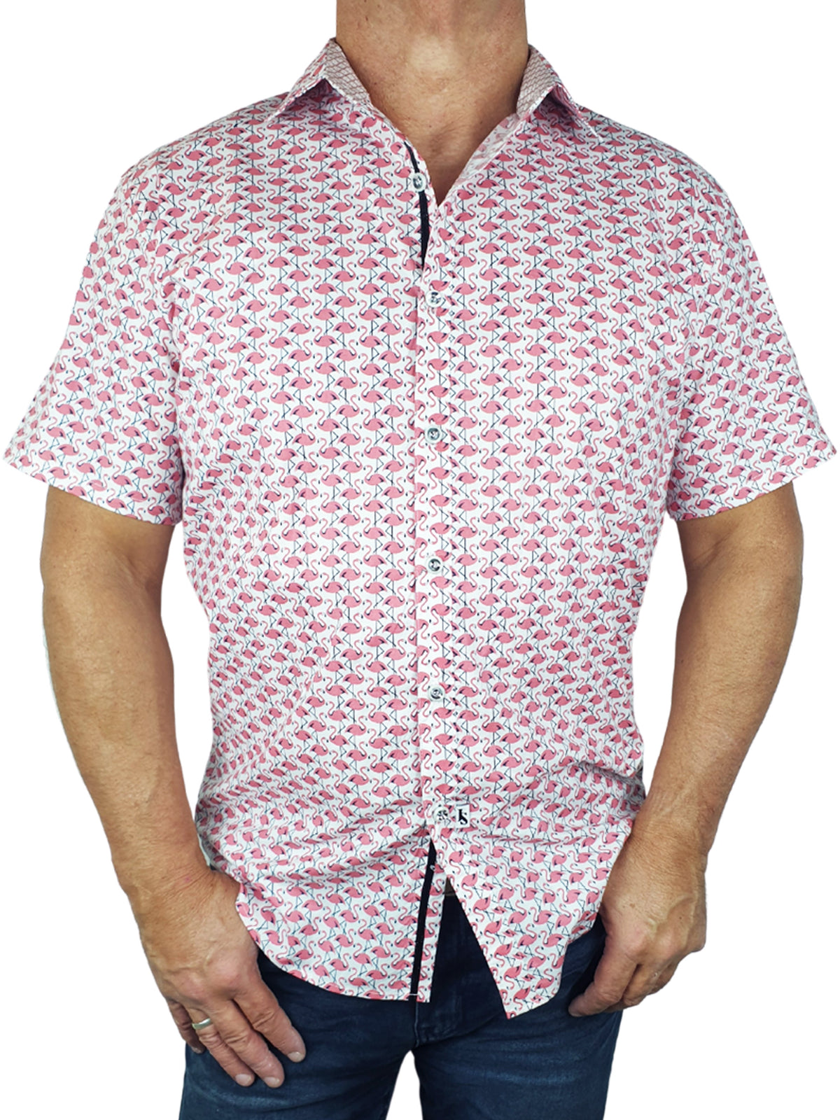 Flamboyance Abstract Cotton S/S Shirt - Pink