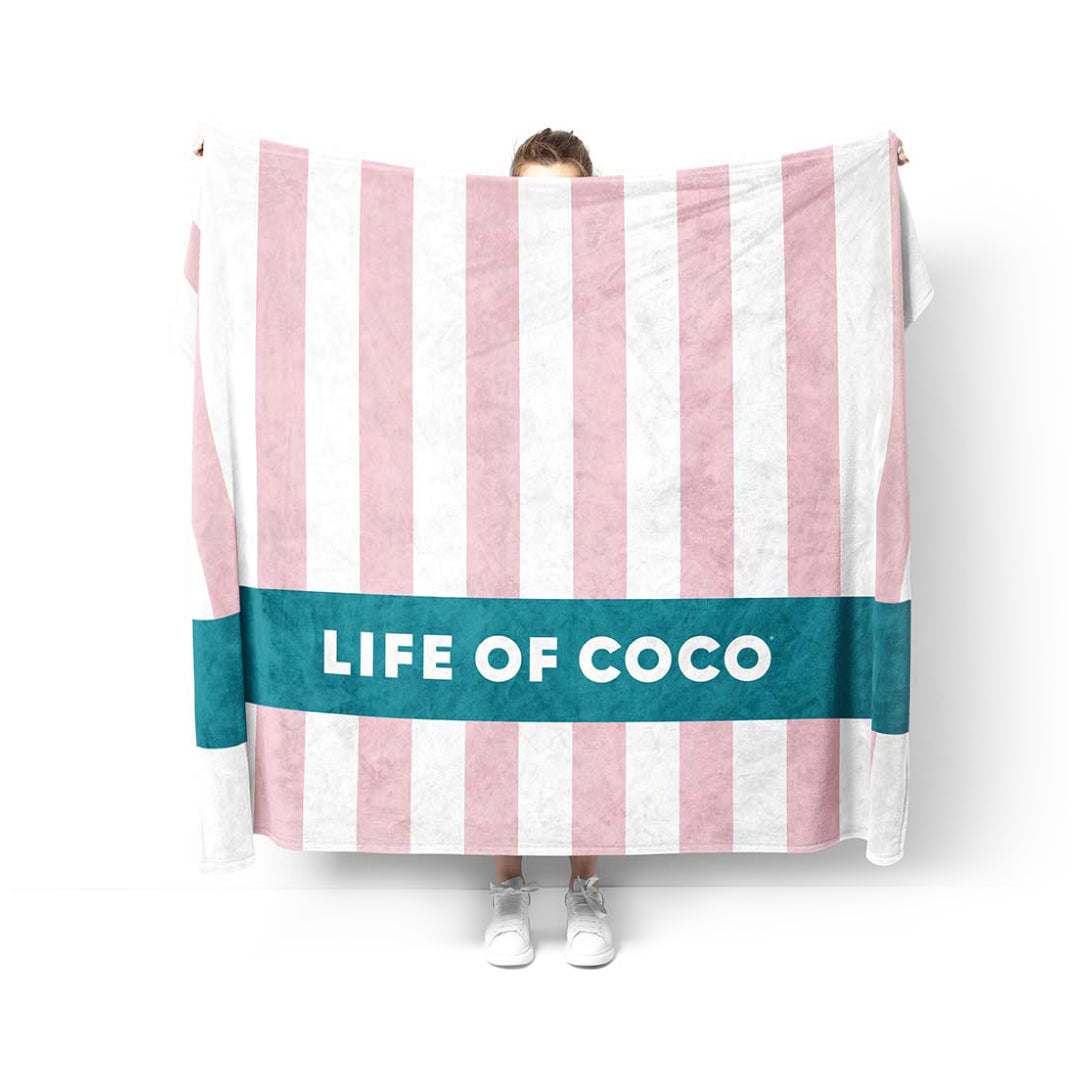 Life of Coco sand-free beach towel tropical striped stripey stripes