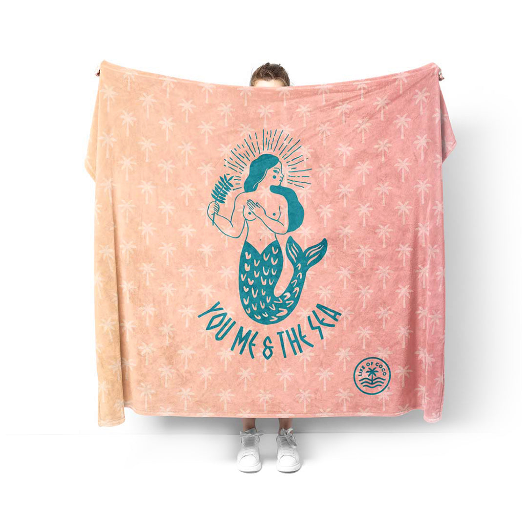 Life of Coco sand-free beach towel tropical palm trees mermaid peace