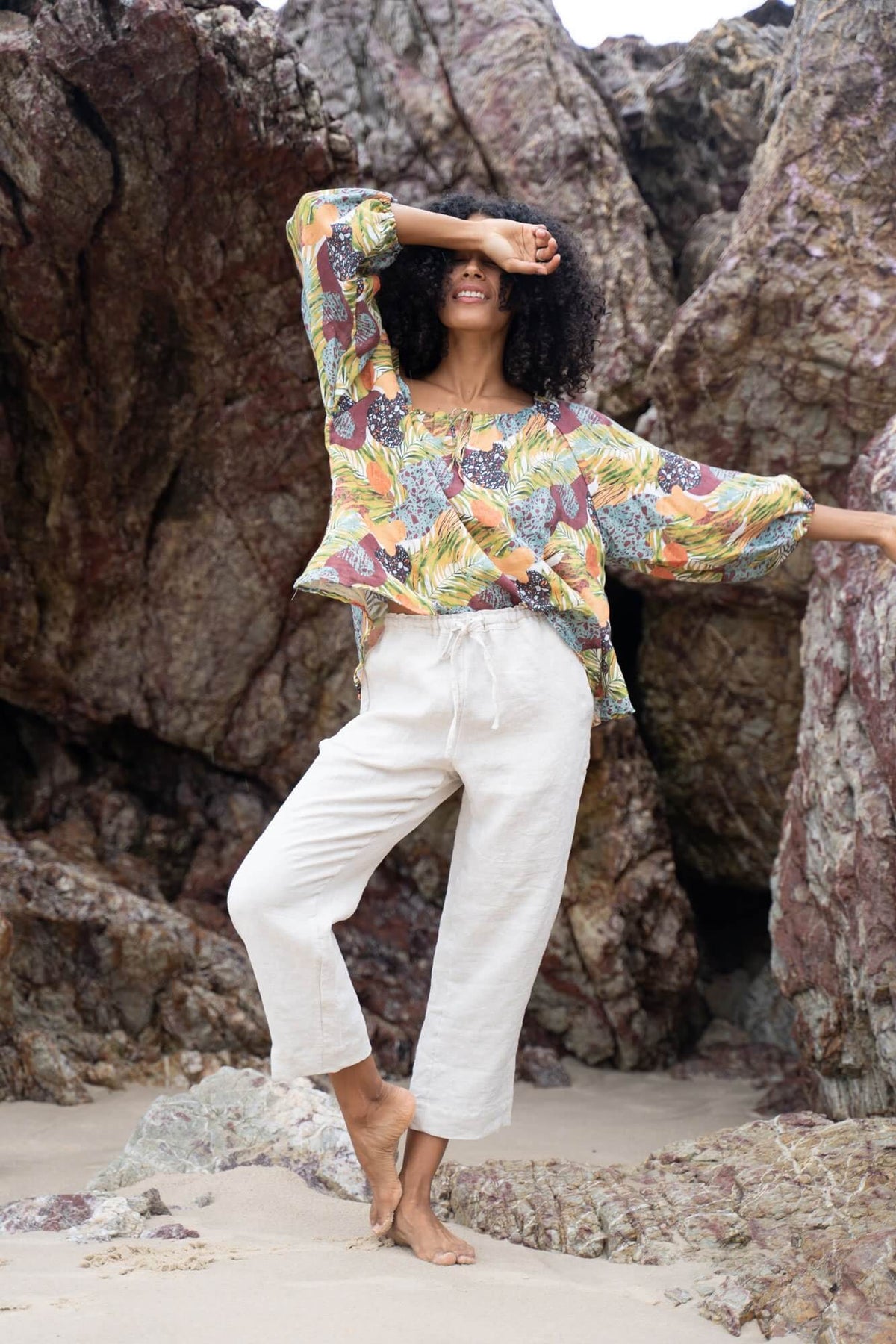 The Ananda Linen Pants - Natural Pants Luna + Sun the Label 