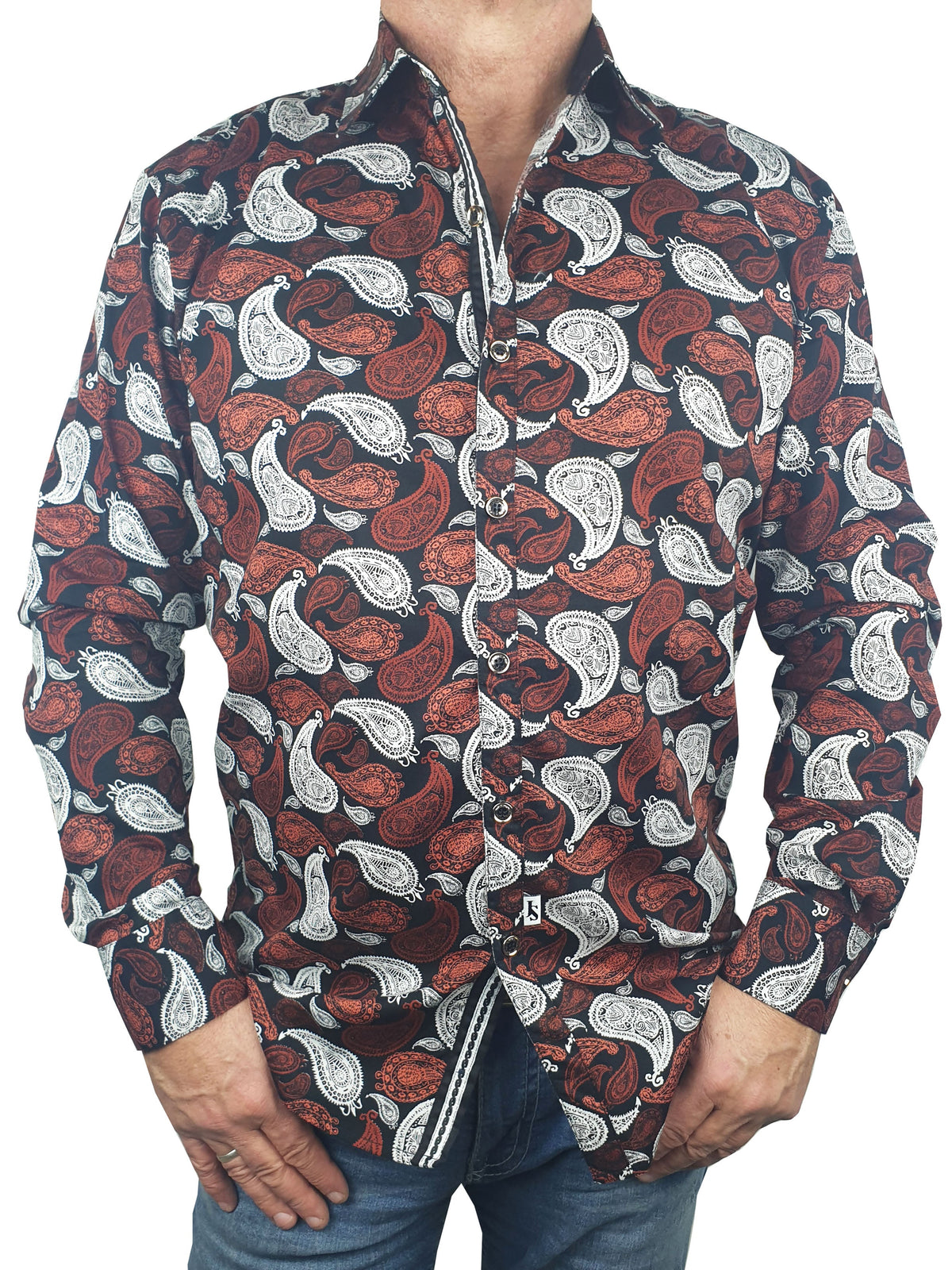 Monte Carlo Paisley Cotton L/S Shirt - Brown