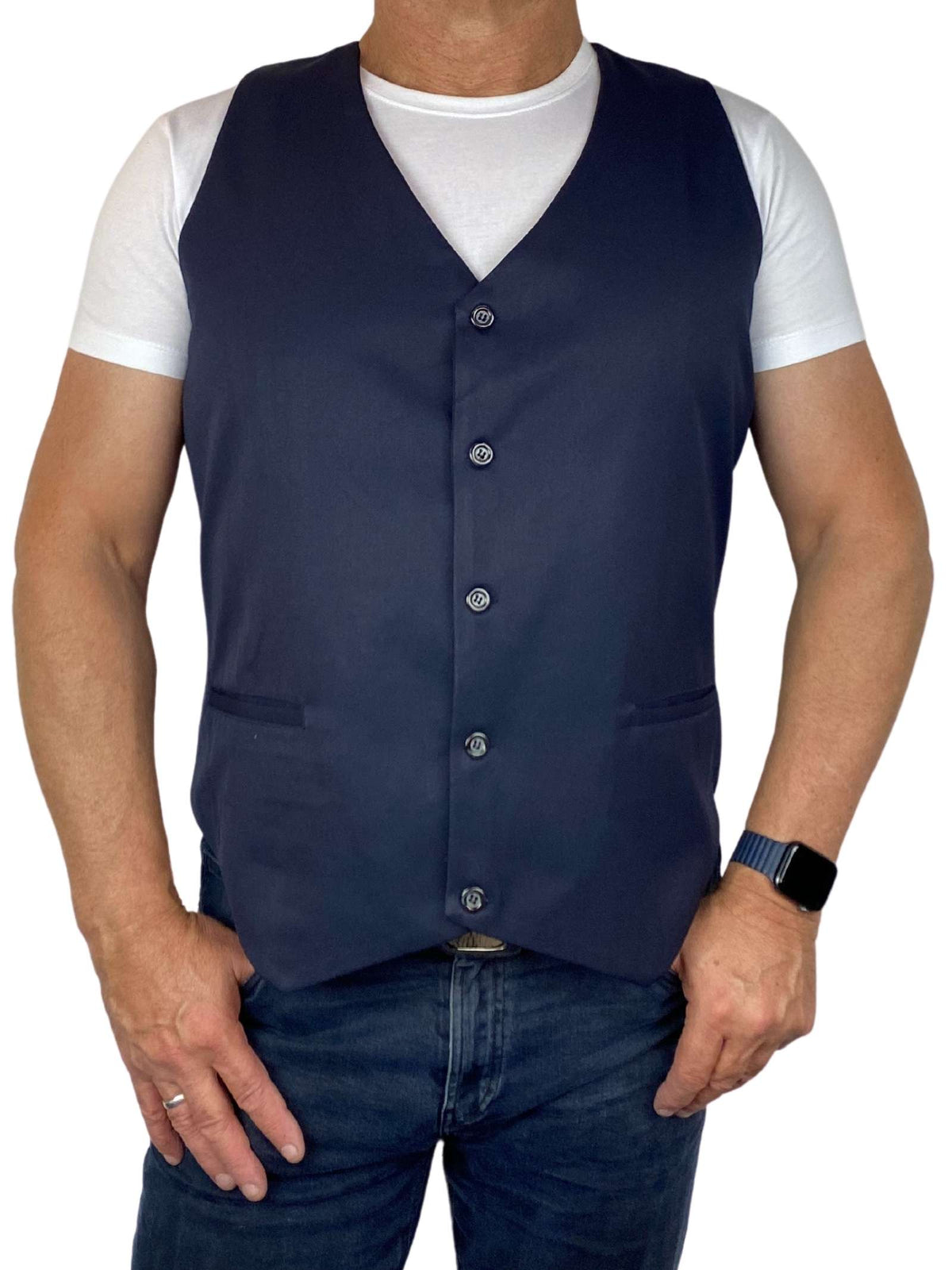 Navy Cotton Waistcoat