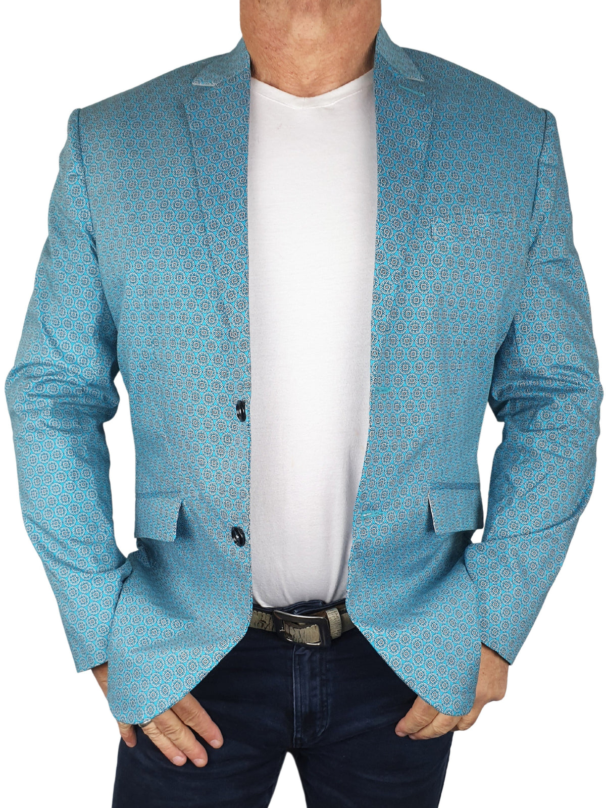 Oceans Printed Jacket - Blue