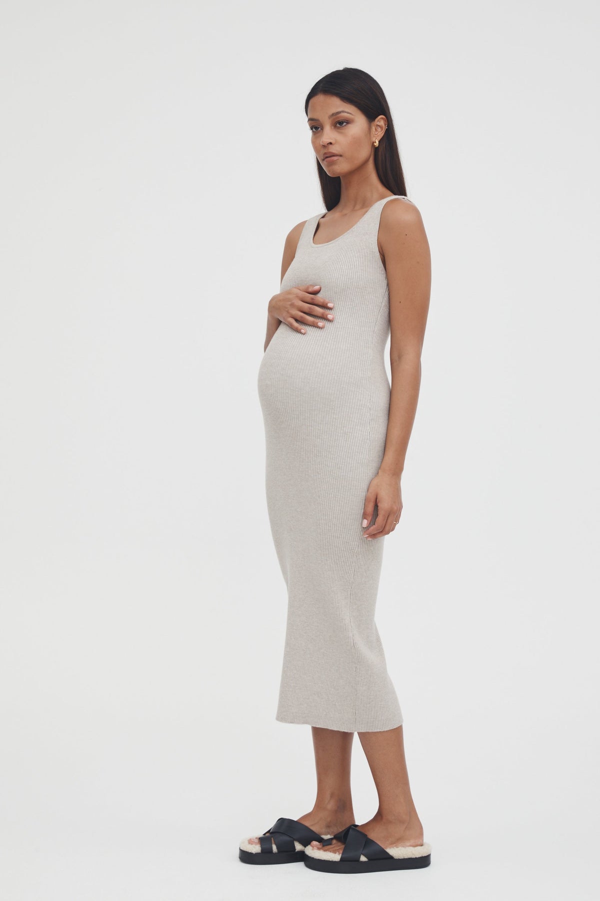 Maternity Baby Shower Dress (Taupe) 1