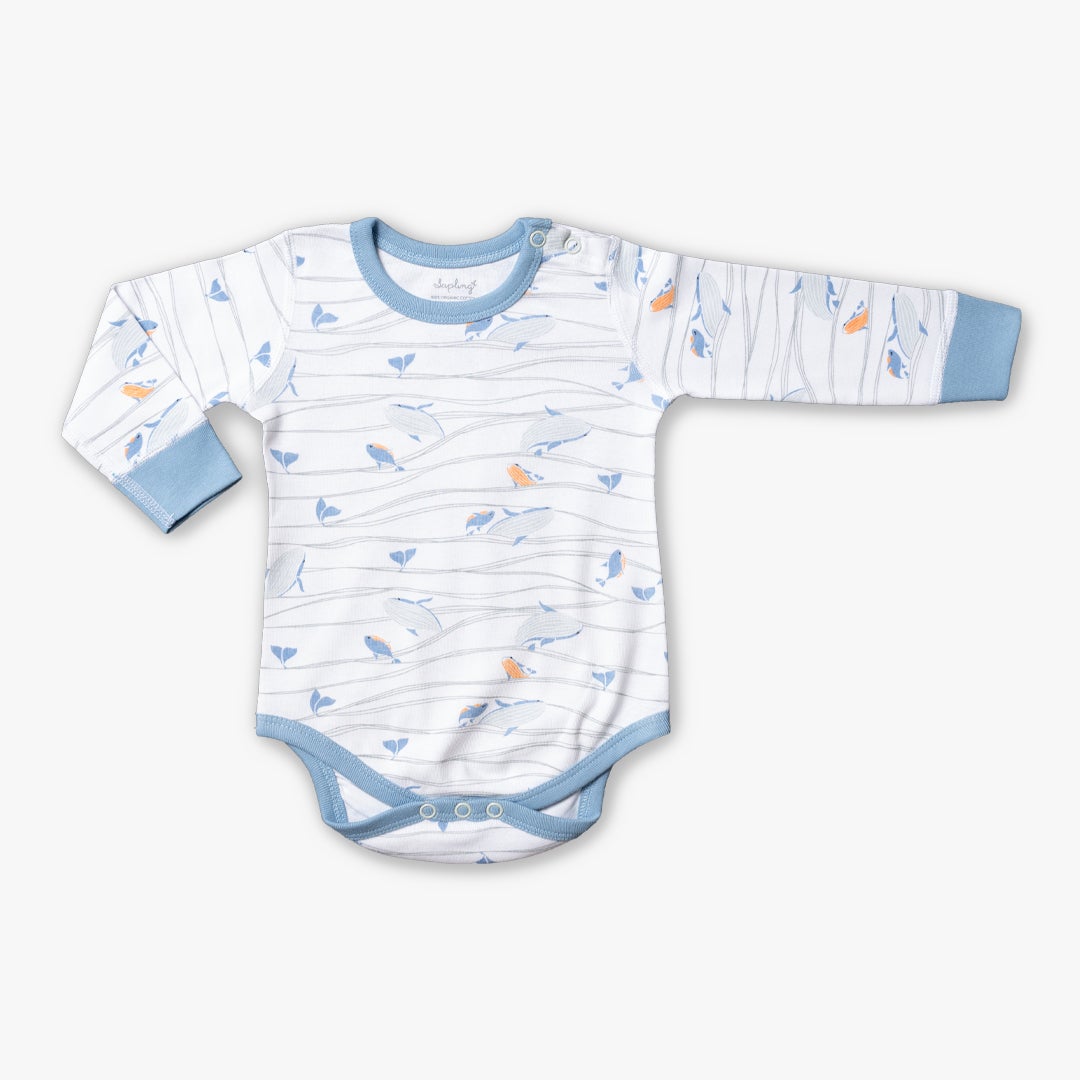 Whales Long Sleeve Bodysuit - Sapling Child Australia