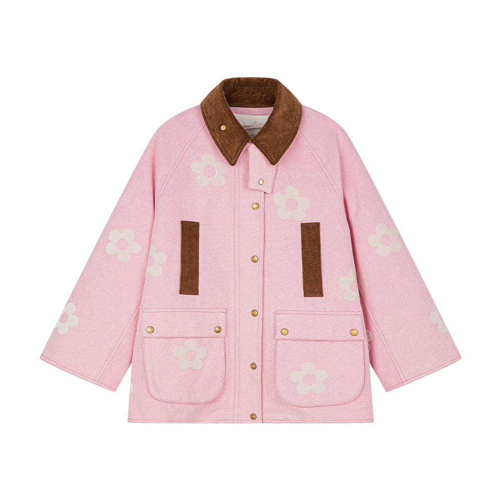 Detachable Pink Corduroy Jacket