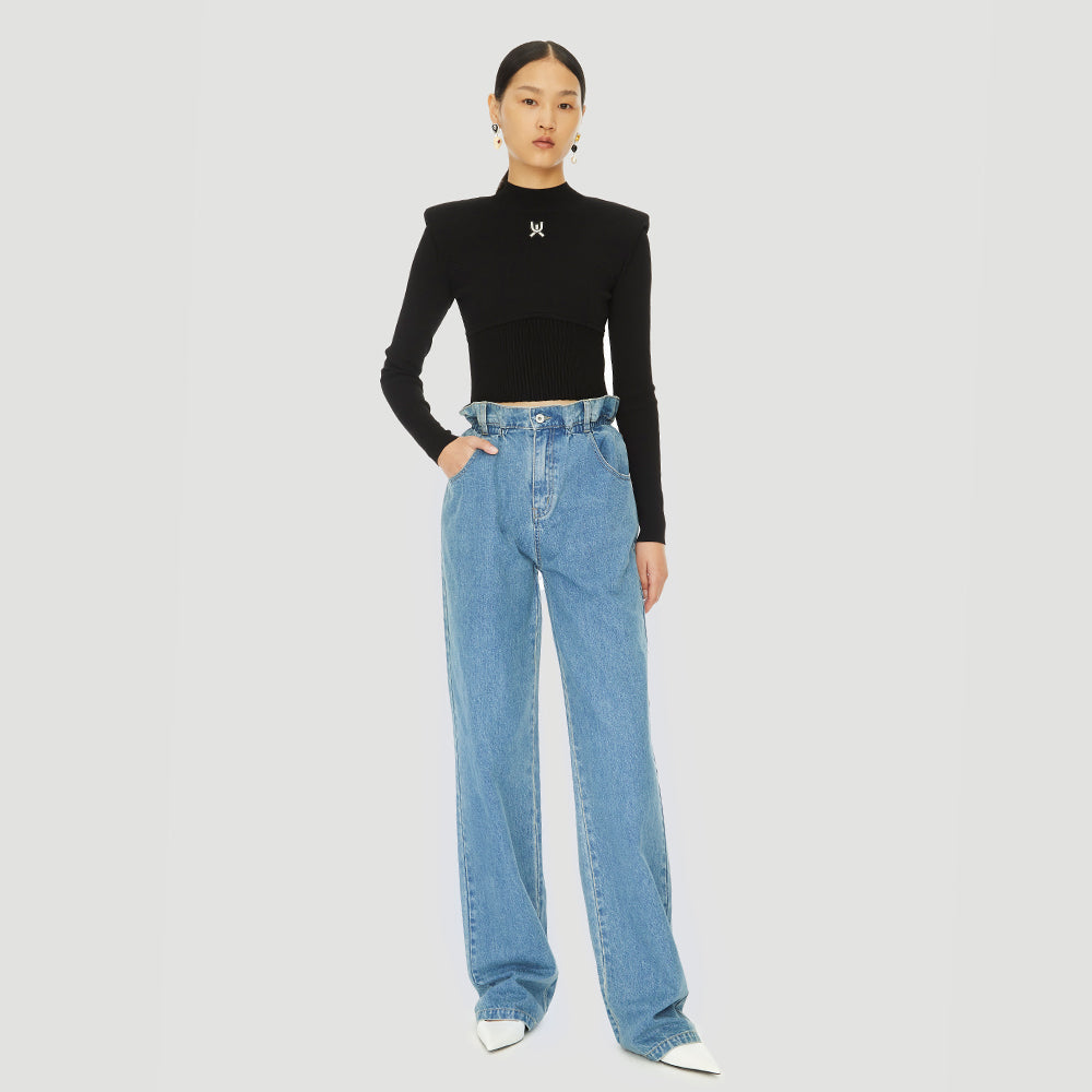 Londyn Nipped-in high-rise straight-leg jeans