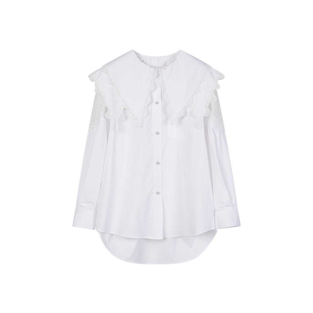 Double Lace Doll Collar Shirt