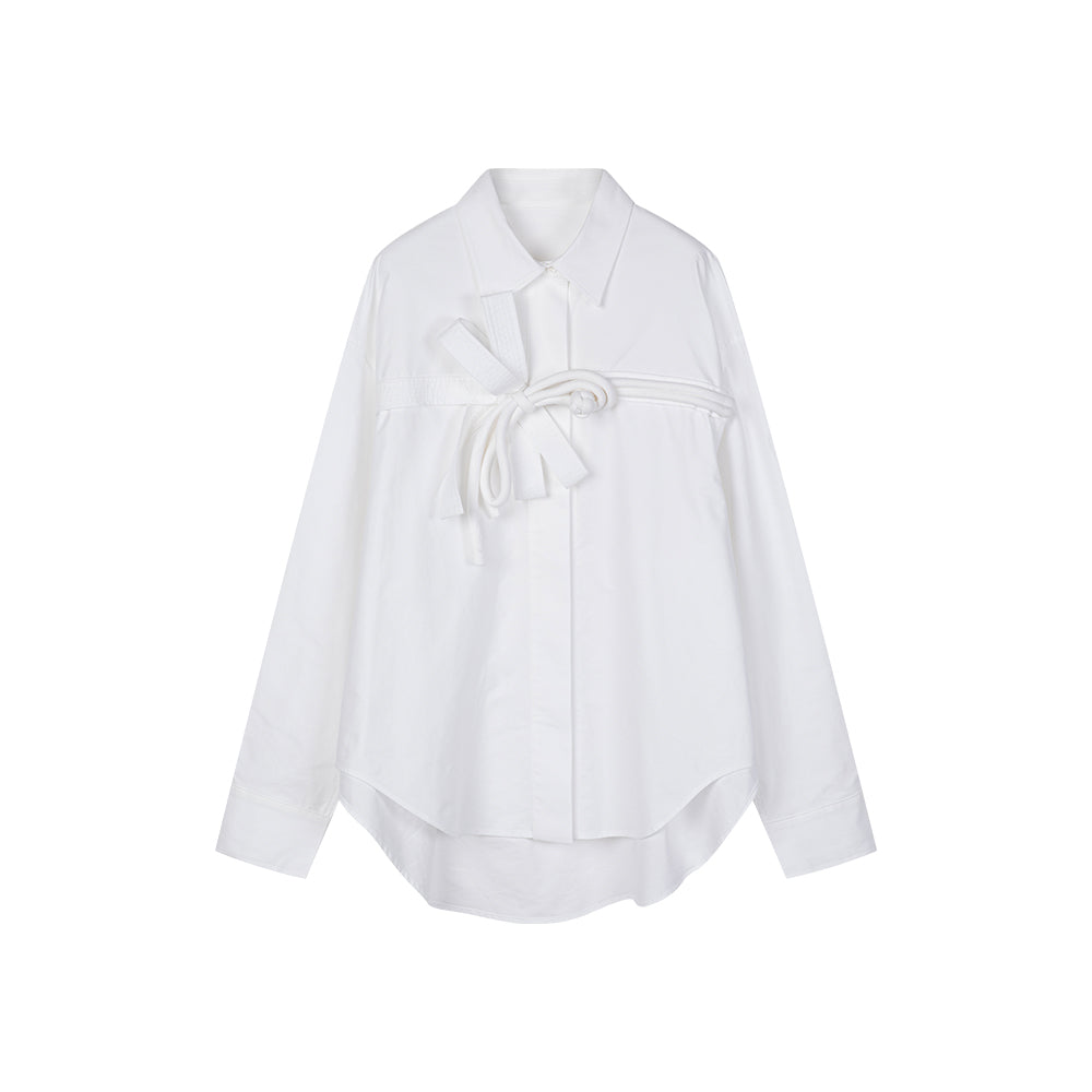 Oversized Chinese Button Knot Shirt