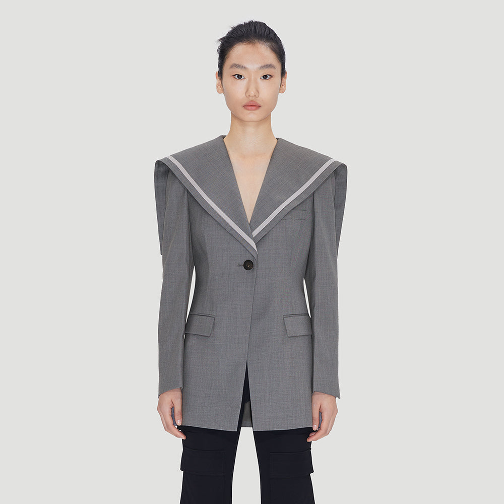 Grey Sailor Collar Blazer