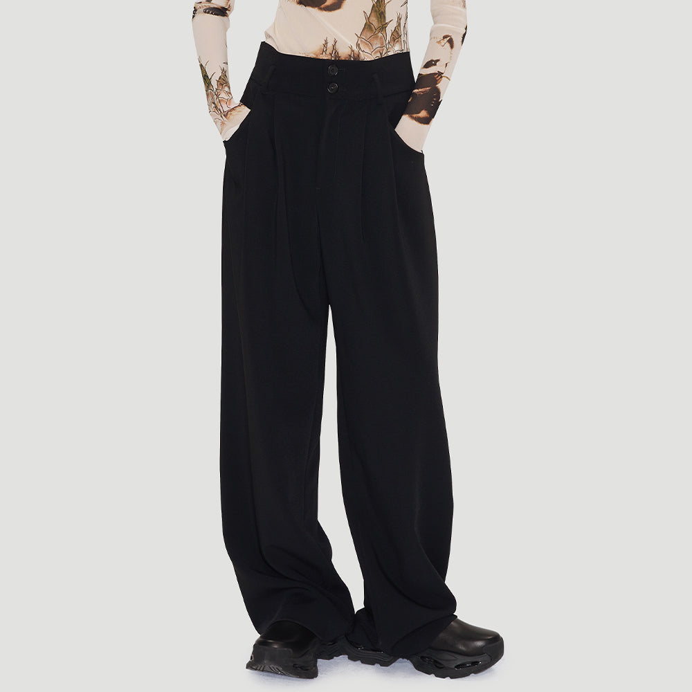 Rosalie Draped wide-leg suit pants