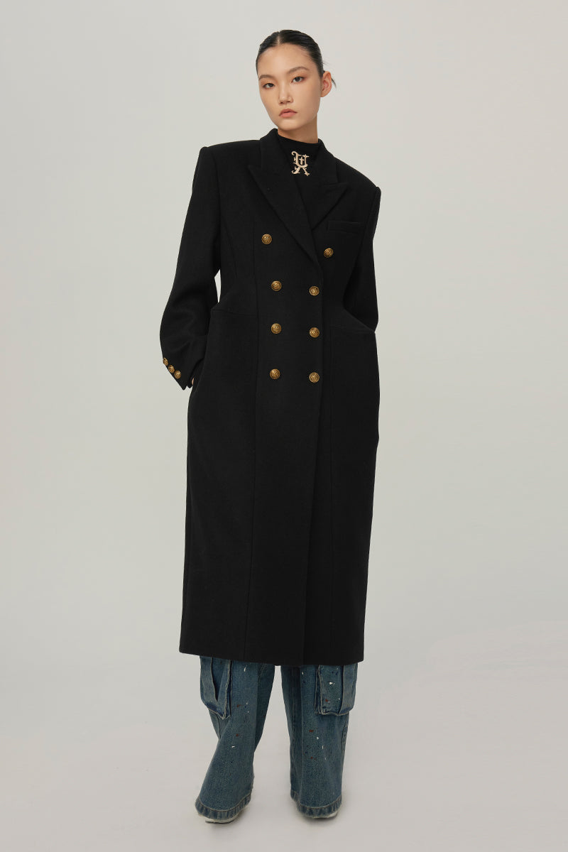 Double-breasted Long Wool Coat