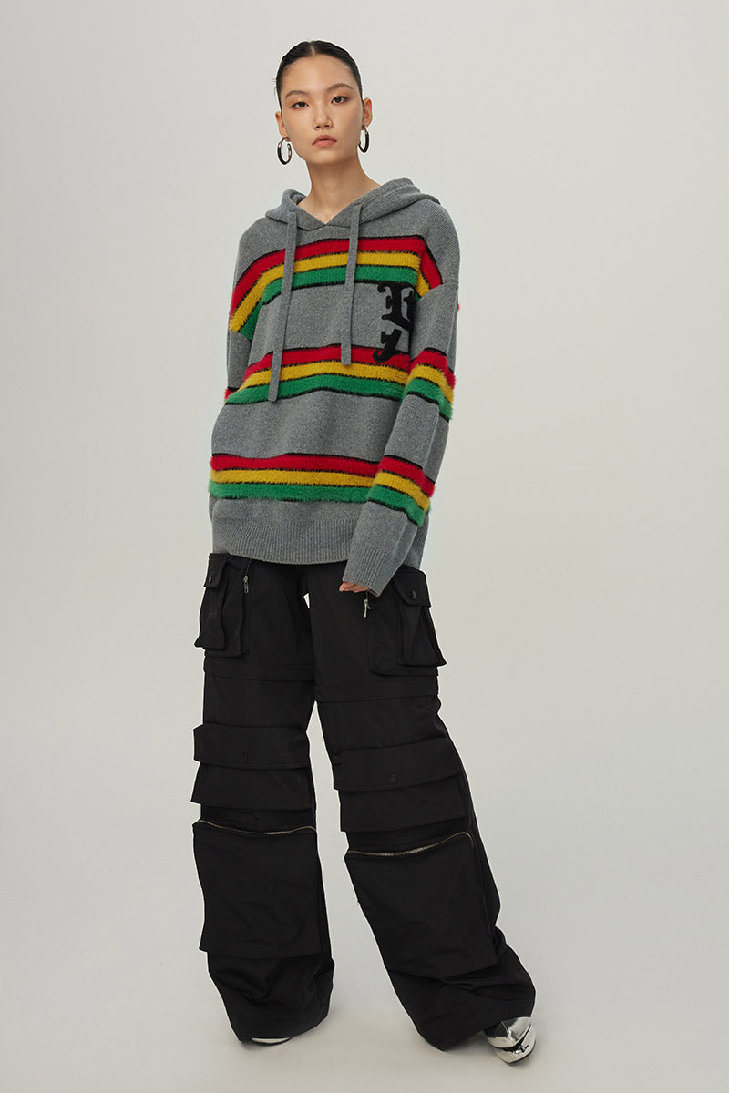 Nova Rainbow Contrast Hoodie Sweater