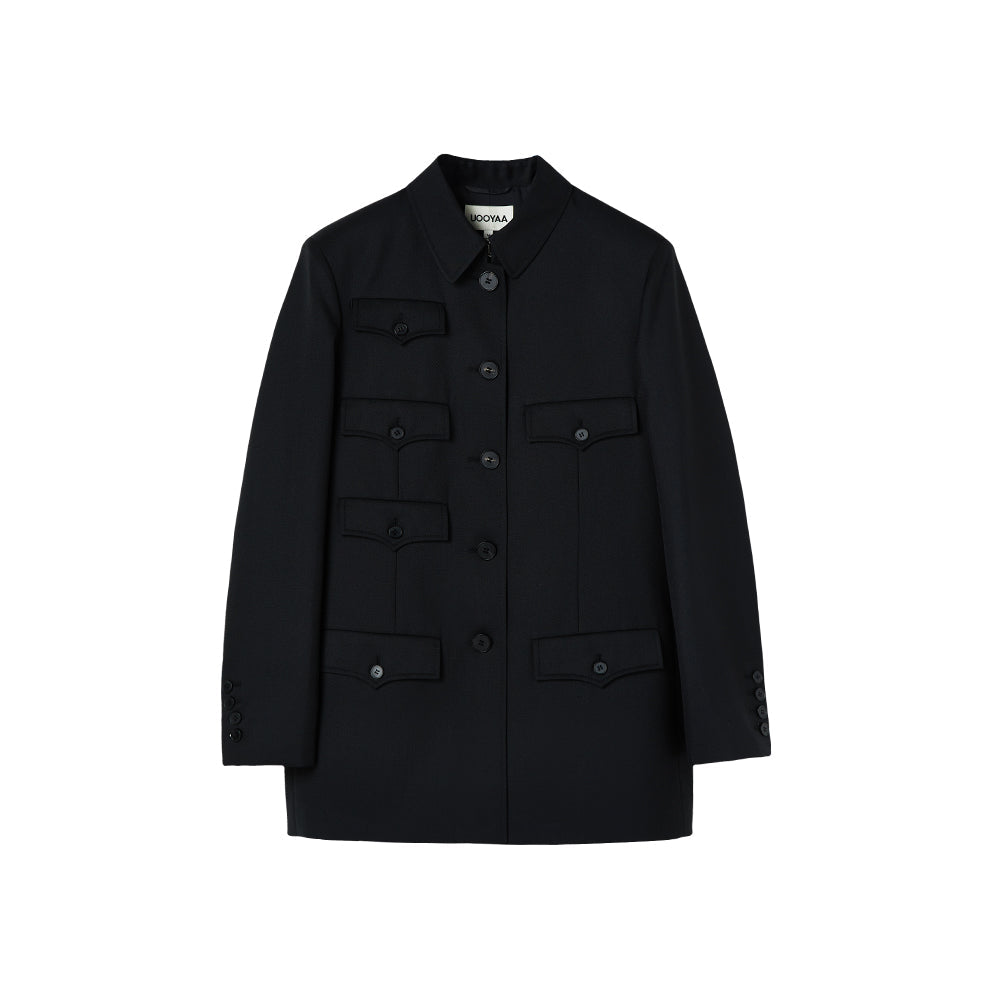 Lila Black Pocket Jacket