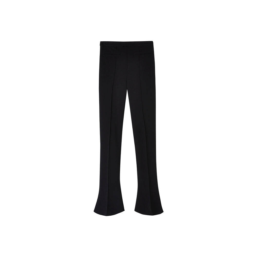 Black Elastic Flared Trousers