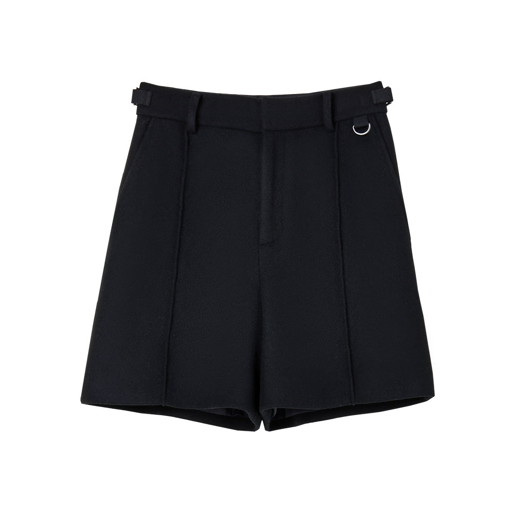 Ryleigh Classic wool simple black all-match shorts