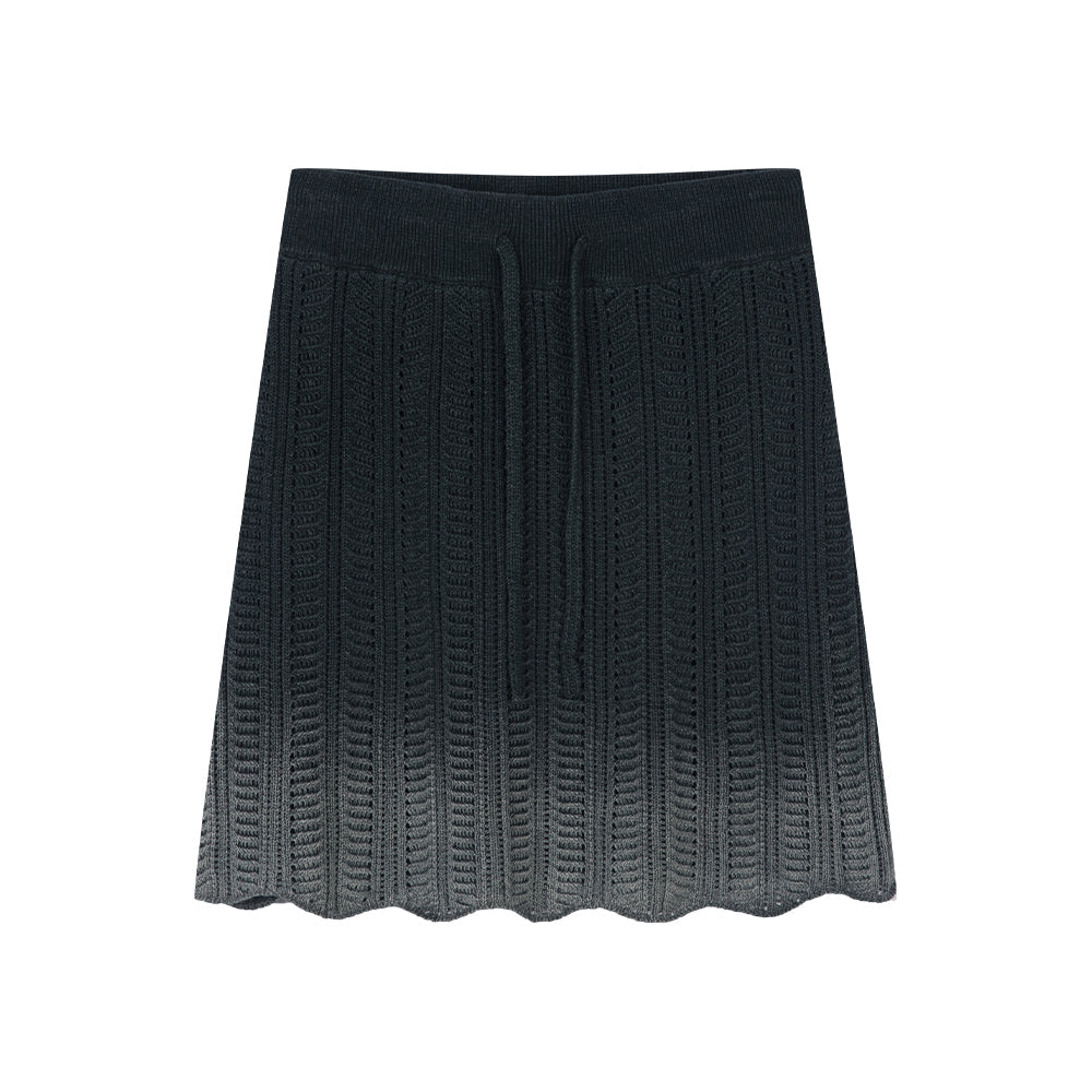 Dark Grey Gradient Knitted Skirt