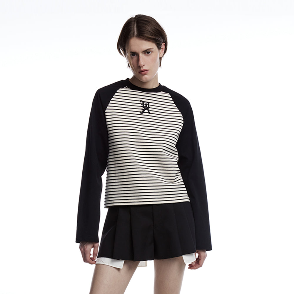 Striped Raglan Sleeved Top