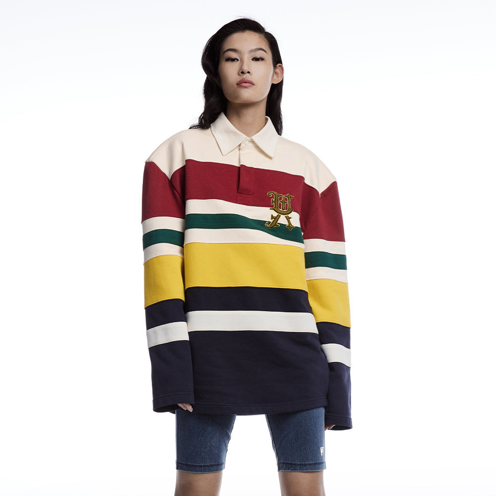 Colorful Striped Polo Sweatshirt