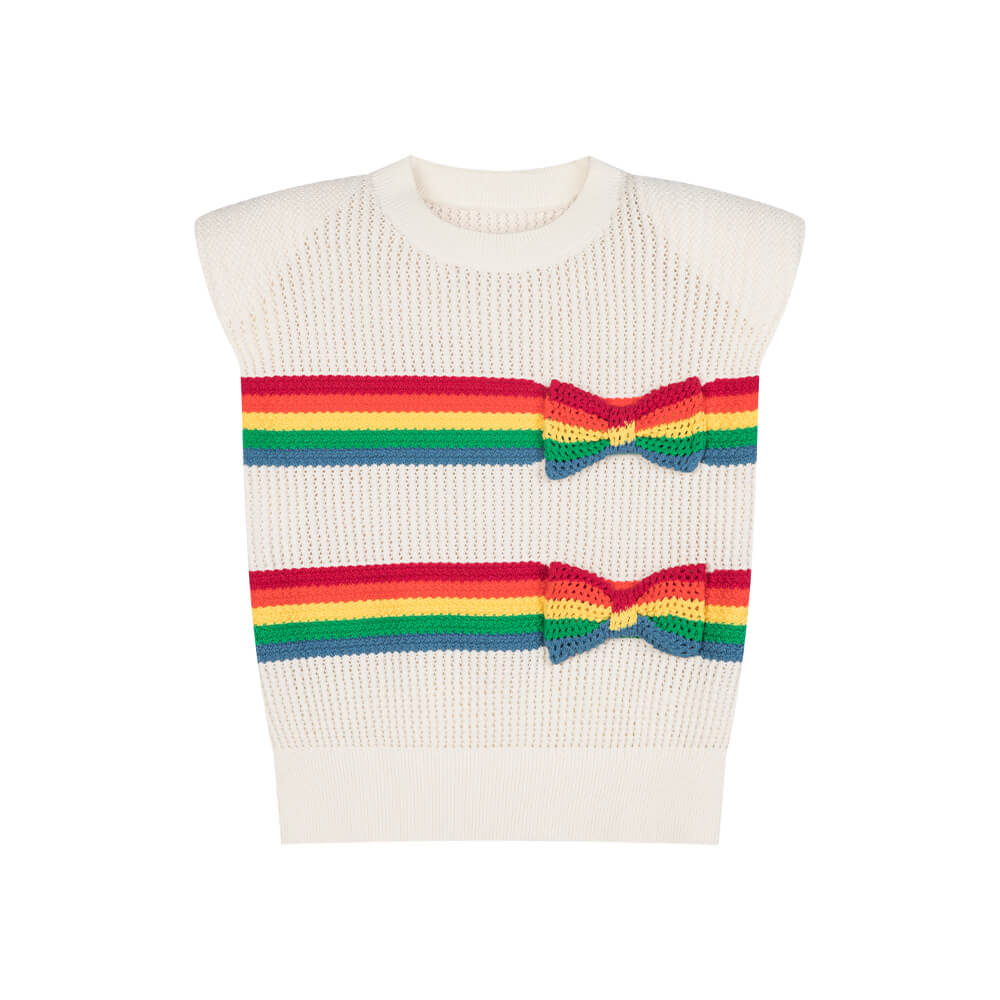 Rainbow Sleeveless Knitted Tank Top