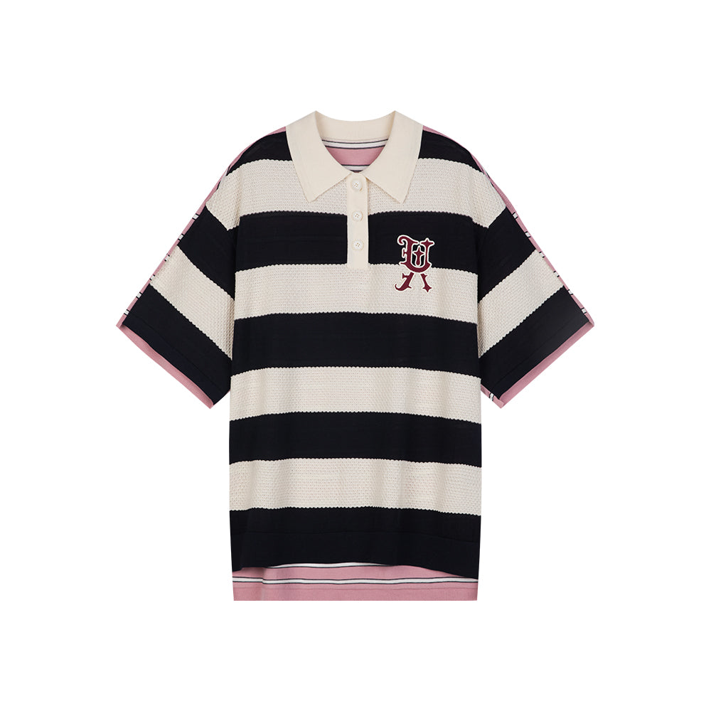 Oversized Striped Polo Shirt