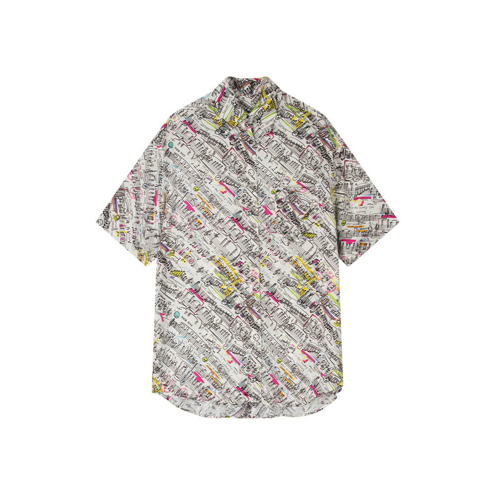 Full-printed Musical Notations Shirt